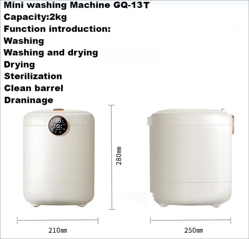 0.5Kg Mini Washing Machine Fully Automatic Integrated Drum for High-Temperature Cooking Drying Underwear Socks Baby Items