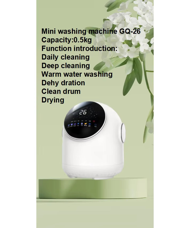 0.5Kg Mini Washing Machine Fully Automatic Integrated Drum for High-Temperature Cooking Drying Underwear Socks Baby Items